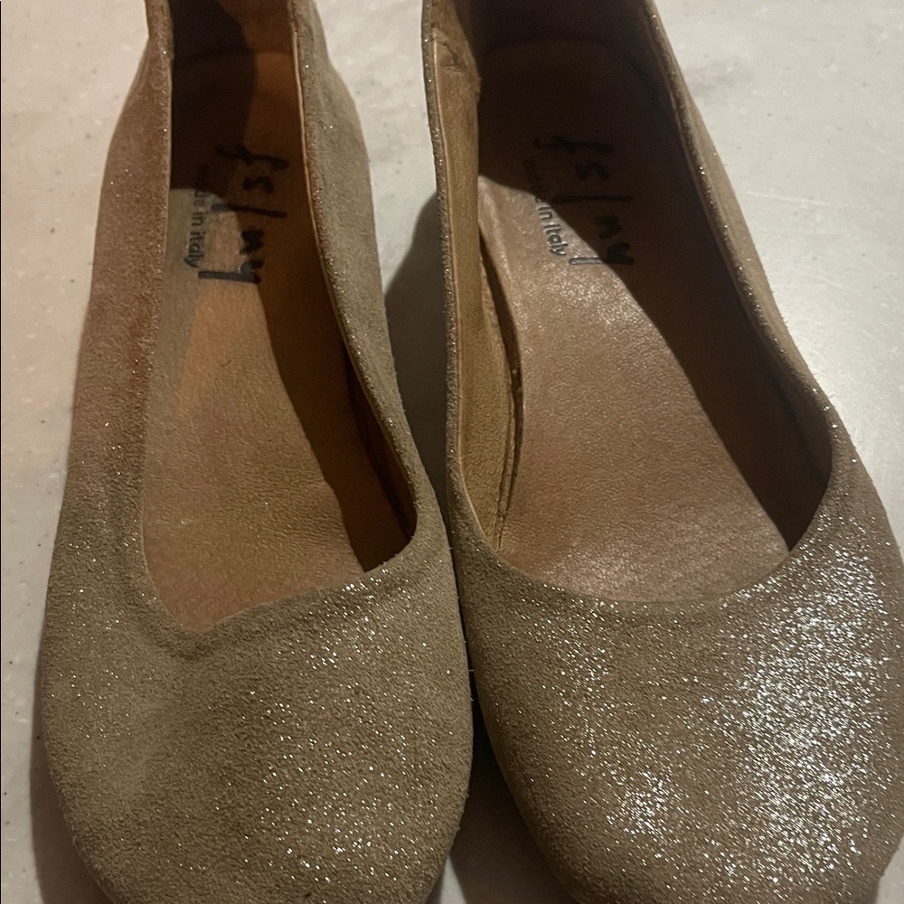 French Sole Shimmering Brown Flats